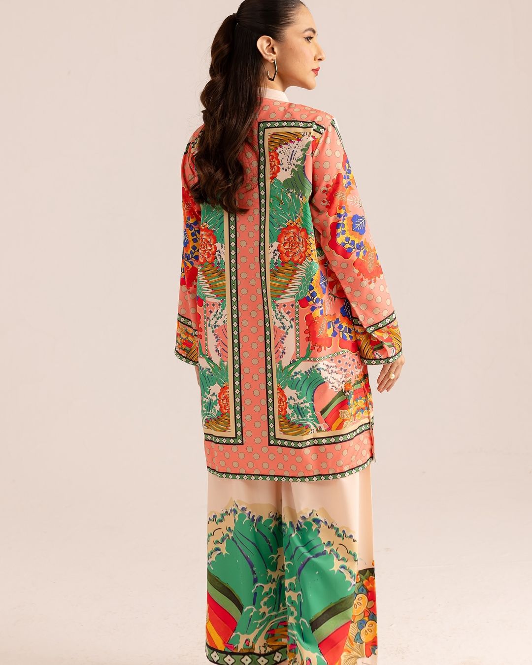 PEACH KHADDAR DIGITAL PRINTED 2Pc