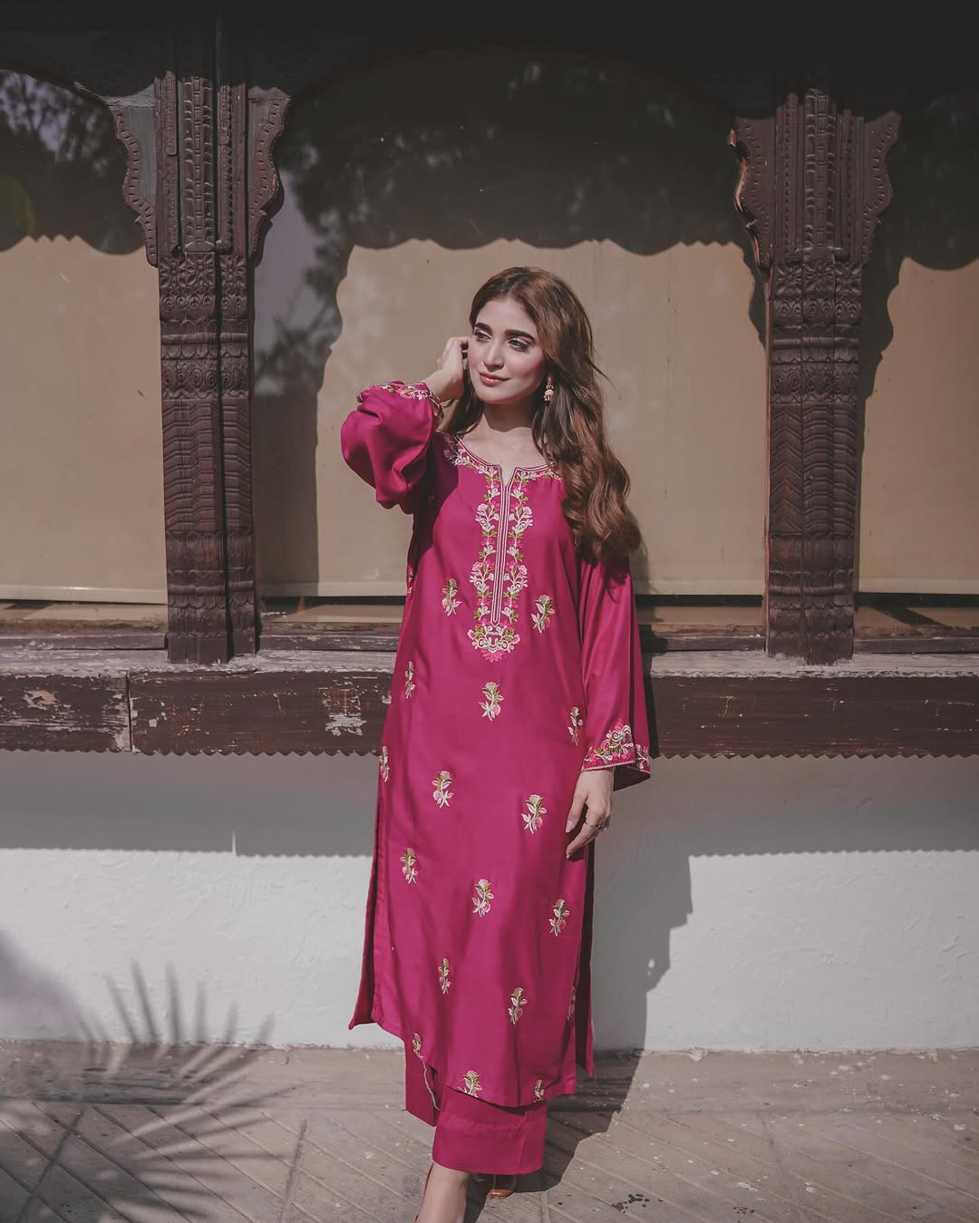 AANGAN EMB LONG LENGHT (LIGHT PINK)